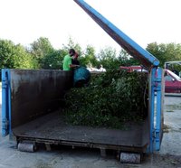Grasschnitt-Container der Sammelstelle für Gartenabfälle Friesenried-Blöcktach
